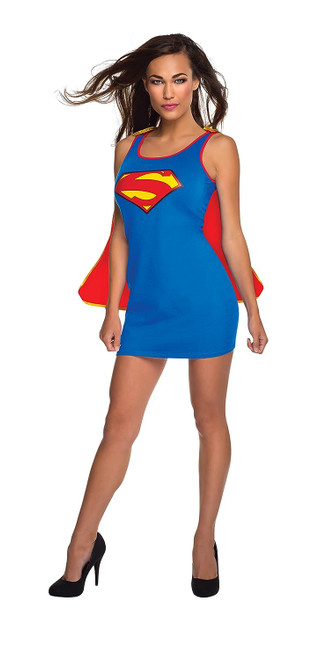 Supergirl Tank Dress DC Comics Superhero Fancy Dress Up Halloween Adult Costume