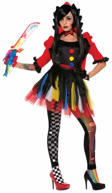 Twisted Clowness Attraction Clown Circus Fancy Dress Up Halloween Adult Costume