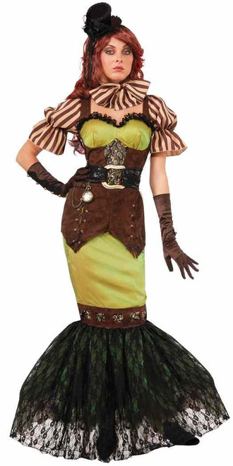 Siren Mermaid Steampunk Fairytales Fancy Dress Up Halloween Sexy Adult Costume