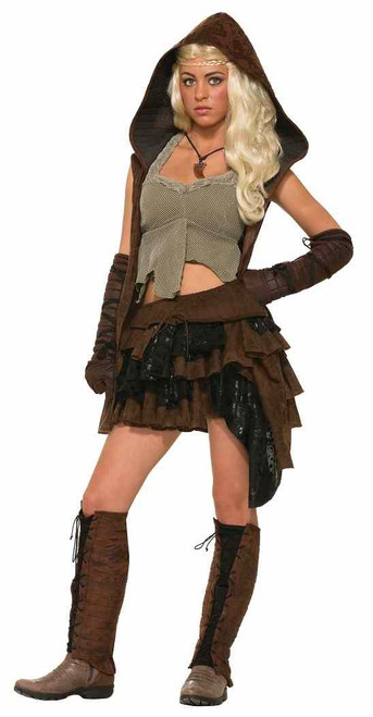 Rogue Warrior Medieval Fantasy Game Thrones Fancy Dress Halloween Adult Costume