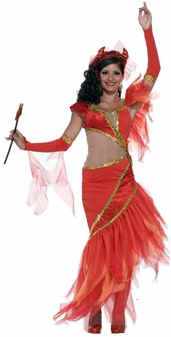 Dancing Salsa Devil Haunted Ballroom Red Fancy Dress Up Halloween Adult Costume