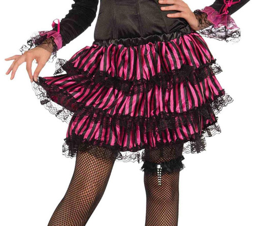 Burlesque Skirt Striped Dancer Saloon Fancy Dress Halloween Costume Accessory