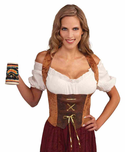 Corset Top Renaissance Pirate Lady Wench Halloween Costume Accessory 2 COLORS