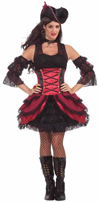 Rogue Pirate Caribbean Buccaneer Wench Fancy Dress Halloween Sexy Adult Costume