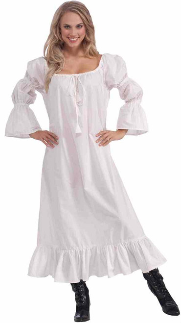 Medieval Chemise Renaissance White Fancy Dress Halloween Adult Costume Accessory