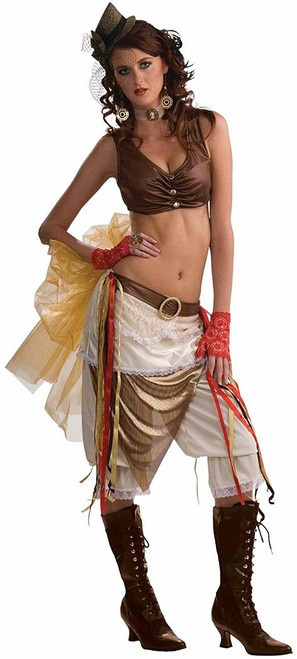 Steampunk Showgirl Victorian Burlesque Fancy Dress Halloween Sexy Adult Costume