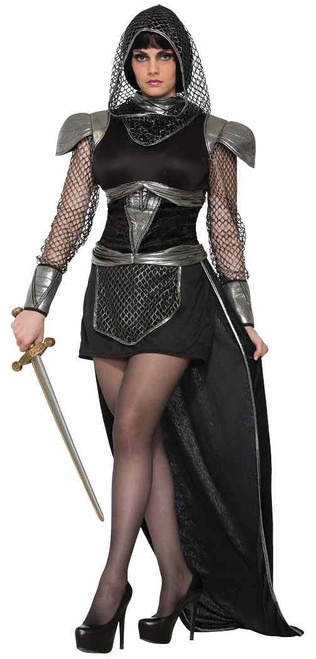 Knights of Glamour Black Knight Medieval Warrior Fancy Dress Halloween Costume