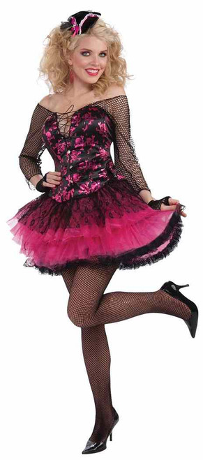 Punk Pirate Wench Lady Pink Black Fancy Dress Halloween Sexy Adult Costume