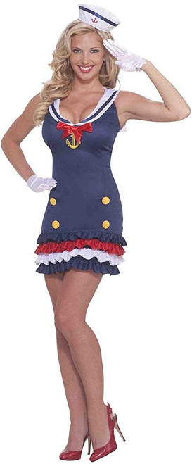 Ship Shape Sailor Girl Navy Pin Up Fancy Dress Halloween Sexy Adult Costume