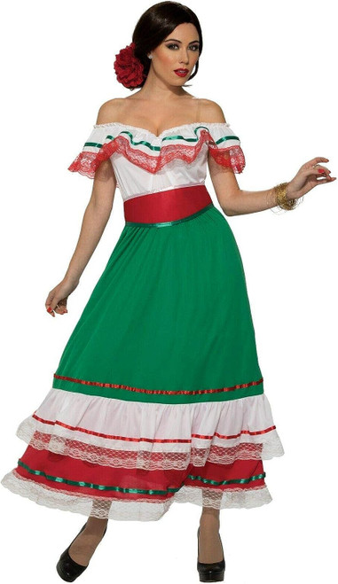 Fiesta Dress Mexican Cinco de Mayo Party Fancy Dress Up Halloween Adult Costume