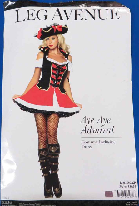 Aye Aye Admiral Caribbean Pirate Wench Fancy Dress Halloween Sexy Adult Costume