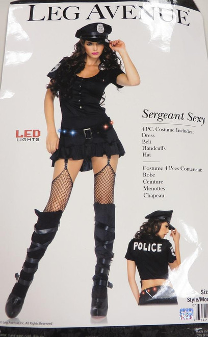 Sergeant Sexy Police Officer Cop Fancy Dress Up Halloween Adult Costume