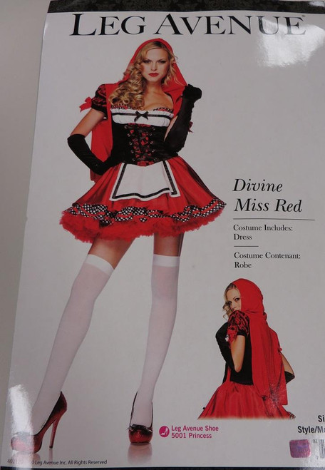 Divine Miss Red Riding Hood Storybook Fancy Dress Halloween Sexy Adult Costume