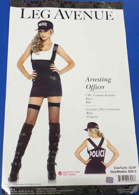 Arresting Officer Police Cop Blue Fancy Dress Up Halloween Sexy Adult Costume