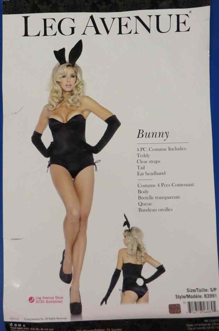 Bunny Rabbit Teddy Playboy Black Fancy Dress Up Halloween Sexy Adult Costume