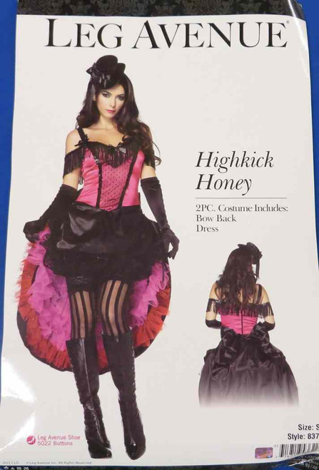 Highkick Honey Saloon Girl Burlesque Fancy Dress Up Halloween Sexy Adult Costume