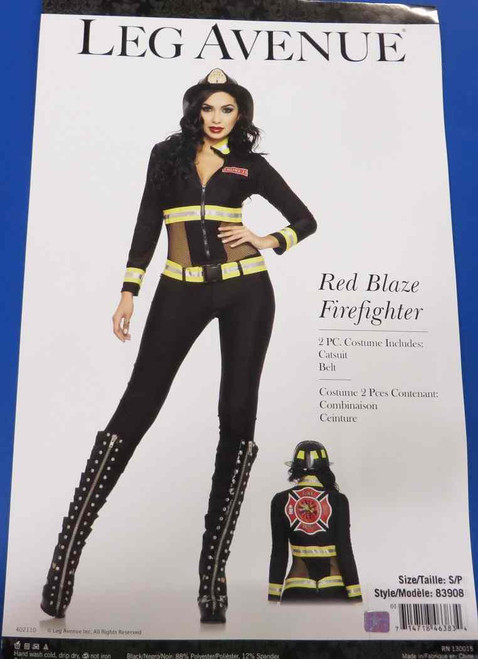 Red Blaze Firefighter Rescue Captain Fancy Dress Up Halloween Sexy Adult Costume