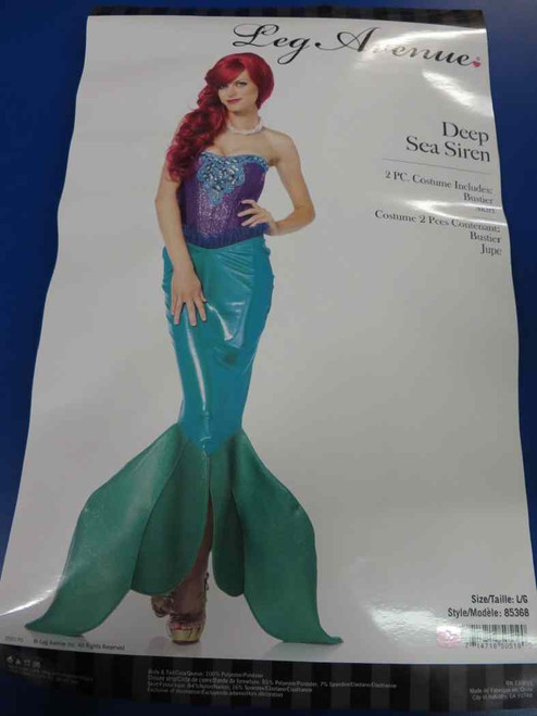 Deep Sea Siren Deluxe Mermaid Ariel Fancy Dress Up Halloween Sexy Adult Costume