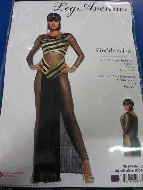 Goddess Isis Egyptian Cleopatra Queen Fancy Dress Halloween Sexy Adult Costume