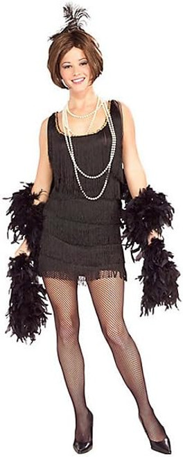 Chicago Flapper Black Speakeasy 20's Fancy Dress Up Halloween Sexy Adult Costume