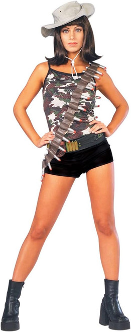 GI Jane Soldier Camo Safari Military Sexy Fancy Dress Up Halloween Adult Costume