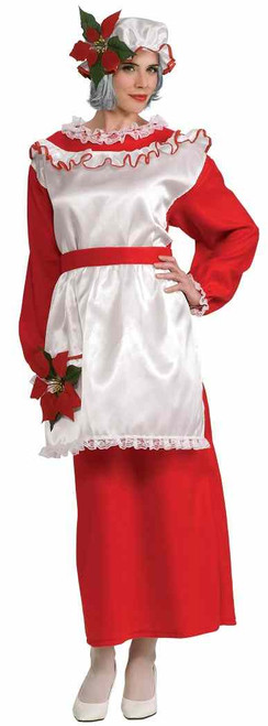 Mrs. Poinsettia Claus Christmas Santa Fancy Dress Halloween Deluxe Adult Costume