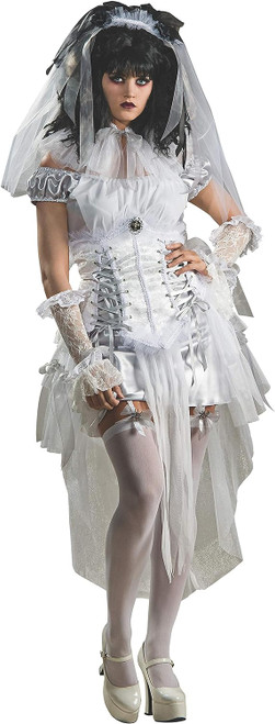Gothic Mistress Monster Bride Vampire Ghost Fancy Dress Halloween Adult Costume