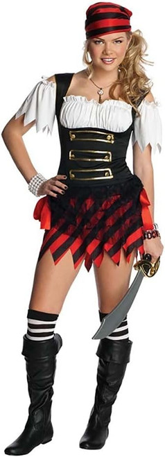 Pirate Girl Wench Caribbean Buccaneer Cute Fancy Dress Up Halloween Teen Costume