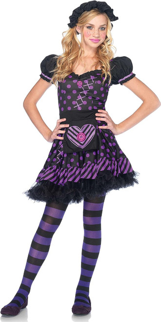 Dark Dollie Gothic Rag Doll Black Purple Dress Up Halloween Junior Teen Costume