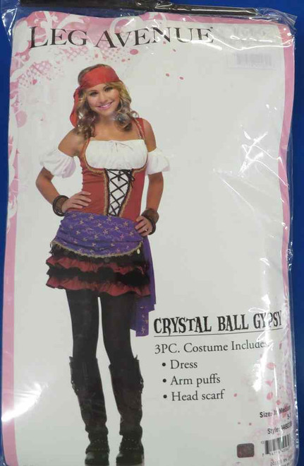 Crystal Ball Gypsy Fortune Teller Pirate Girl Fancy Dress Halloween Teen Costume