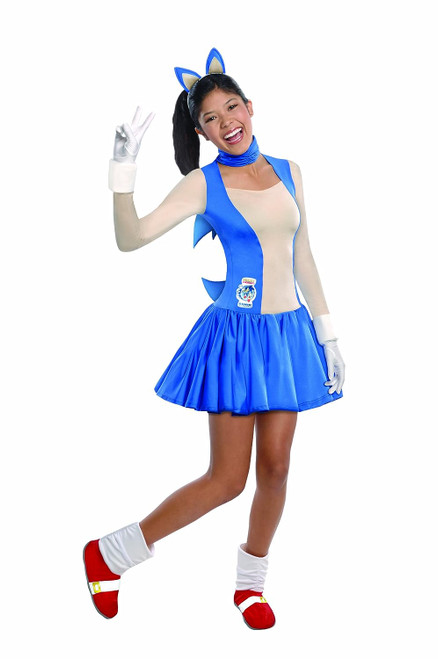 Sonic Girl Hedgehog Boom Video Game Animal Fancy Dress Halloween Teen Costume