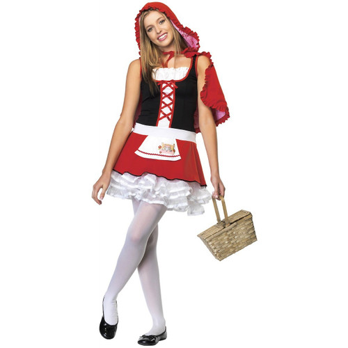 Lil' Miss Red Riding Hood Fairy Tale Cute Fancy Dress Up Halloween Teen Costume