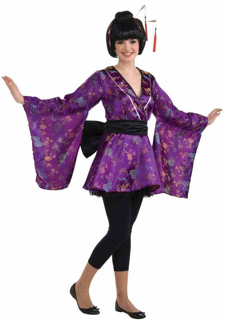 Fortune Cookie Geisha Asian Japanese Kimono Fancy Dress Halloween Teen Costume