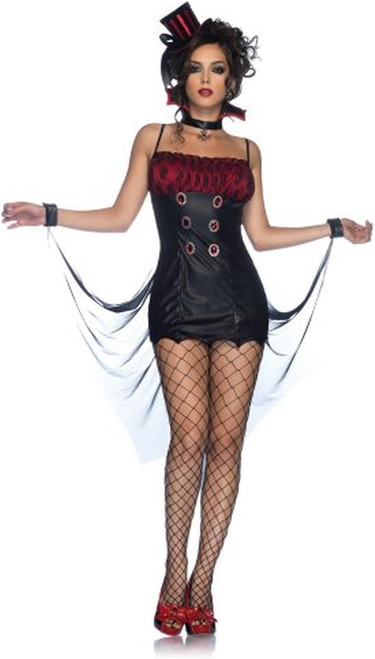 Vampire Vixen Gothic Countess Black Fancy Dress Up Halloween Sexy Adult Costume