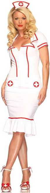 Miss Diagnosis Nurse Doctor Pinup Fancy Dress Up Halloween Sexy Adult Costume