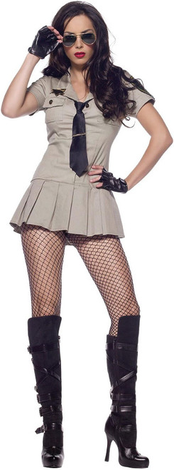 Sheriff Police Officer Cop Brown Tan Fancy Dress Up Halloween Sexy Adult Costume