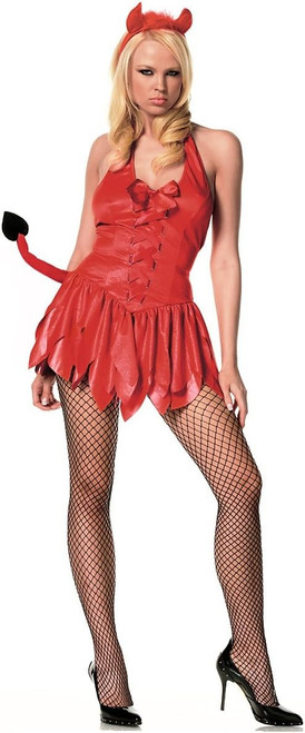 Naughty Devil Red Satan Demon Fancy Dress Up Halloween Sexy Adult Costume