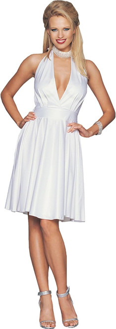 Starlet Halter Dress Up Marilyn Monroe White Fancy Halloween Sexy Adult Costume