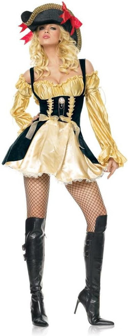 Marauder's Wench Pirate Queen Lady Fancy Dress Up Halloween Sexy Adult Costume