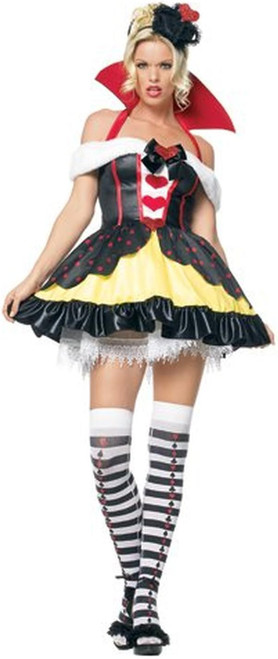 Queen of Hearts 3 pc. Alice Wonderland Fancy Dress Halloween Sexy Adult Costume