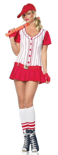 Player Red 6 pc. Baseball Sports Star Fancy Dress Halloween Sexy Adult Costume