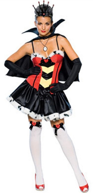 Queen of Broken Hearts Alice Wonderland Fancy Dress Sexy Adult Halloween Costume