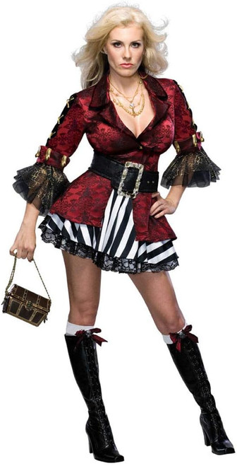 Treasure Chest Pirate Caribbean Wench Fancy Dress Halloween Sexy Adult Costume