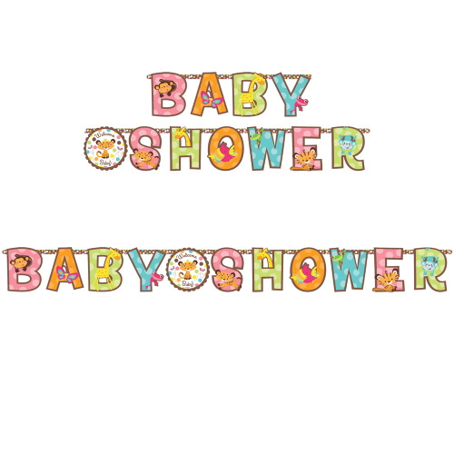 Fisher Price Hello Baby Jungle Animals Shower Party Decoration Letter Banner Kit