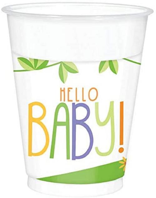 Fisher Price Hello Baby Jungle Animals Cute Shower Party 16 oz. Plastic Cups