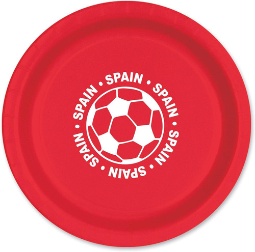 Spain Furia Roja Red Fury FIFA World Cup Soccer Sports Party 9" Dinner Plates