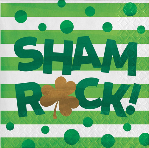 Irish Shamrocks Clover St. Patrick's Day Party Paper Beverage Napkins SHAM-ROCK