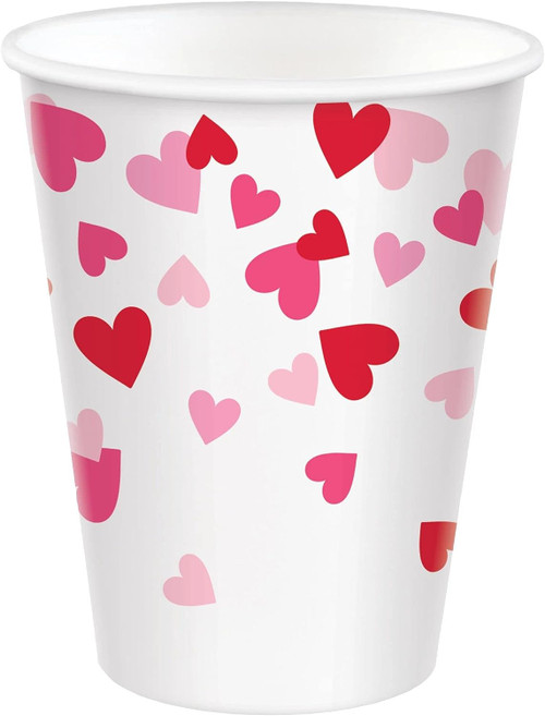 Cross My Heart Red Holiday Valentine's Day Party 9 oz. Paper Cups