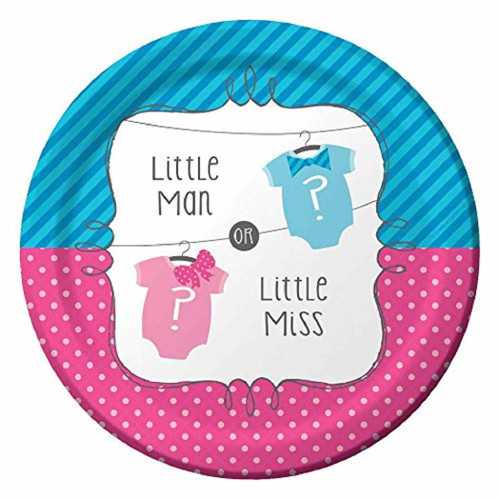 Bow or Bowtie? Gender Reveal Baby Shower Party 7" Dessert Plates