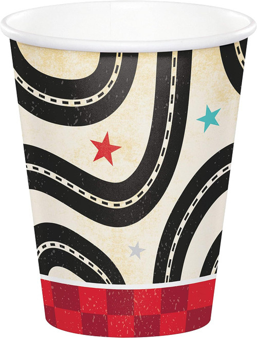 Vintage Race Car Adult Kids Birthday Party 9 oz.Paper Cups